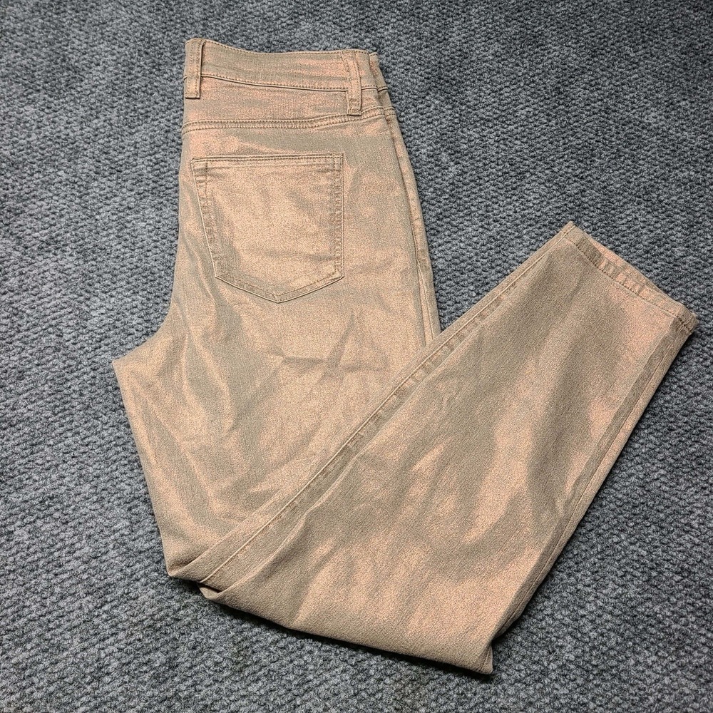 Tommy Bahama Metallic Denim Womens Pants High Rise Ankle Brown/copper/gold Sz 8